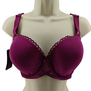 Paramour Peridot Lace-Back Demi T-Shirt Bra 225073 Plum Womens 34DDD